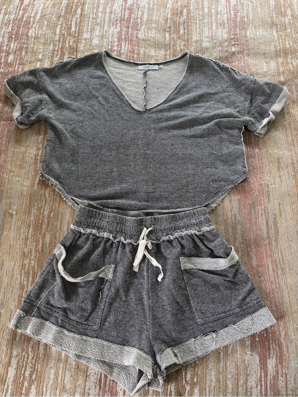 Mustard Seed Charcoal Grey Two Piece Lounge Set, Size Small